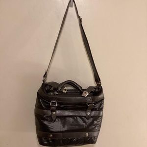 Marc by Marc Jacobs Large Pewter Leather Nylon Workwear Tote